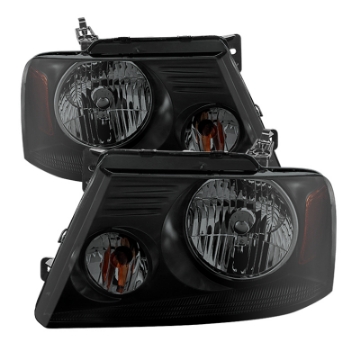 Picture of xTune Ford F150 04-08 Amber Crystal Headlights Black Smoked HD-JH-FF15004-AM-BSM