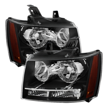 Picture of xTune Chevy Suburban 1500-2500 07-14 Crystal Headlights Black HD-JH-CSUB07-AM-BK
