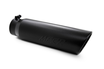 Picture of MBRP Universal 5in OD Angled Rolled End 4in Inlet 18in Length Black Finish Exhaust Tip