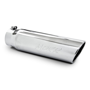 Picture of MBRP Universal 5in OD Angled Rolled End 4in Inlet 18in Length T304 Exhaust Tip