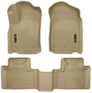 Picture of Husky Liners 11-13 Dodge Durango - 11-13 Jeep Grand Cherokee WeatherBeater Combo Tan Floor Liners
