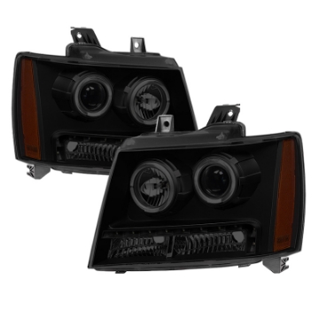 Picture of xTune Chevy Suburban 1500-2500 07-14 Halo Projector w-LED Headlights Smoked PRO-JH-CSUB07-LED-BSM