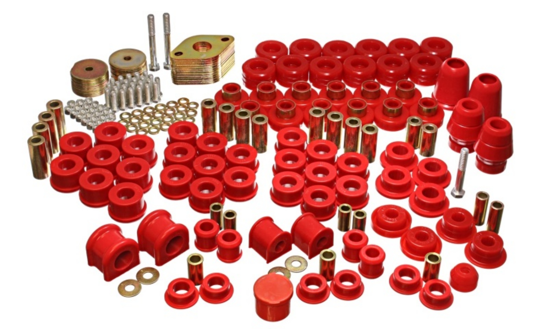 Picture of Energy Suspension 07-11 Jeep JK 4dr Red Hyper-Flex Master Bushing Set