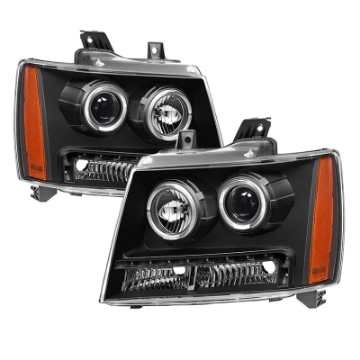 Picture of xTune Chevy Suburban 1500-2500 07-14 Halo Projector w-LED Headlights Black PRO-JH-CSUB07-LED-BK