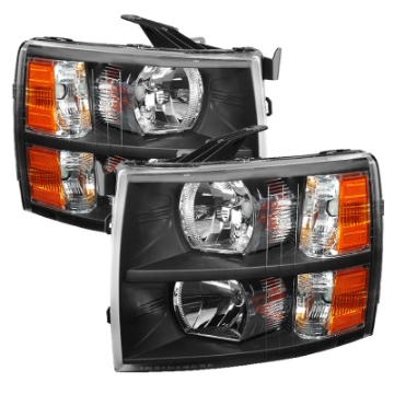 Picture of xTune Chevy Silverado 07-13 Crystal Headlights Black HD-JH-CS07-AM-BK