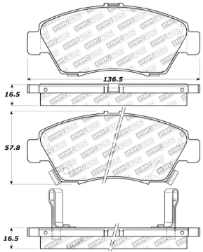 Picture of StopTech Performance 06-11 Honda Civic Sedan Hybrid Front Brake Pads