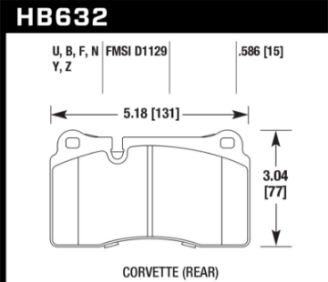 Picture of Hawk 09-11 Corvette Z06-09-13 ZR-1 w-Carbon Ceramic Brakes & Iron Rotor Rear DTC-70 Brake Pads