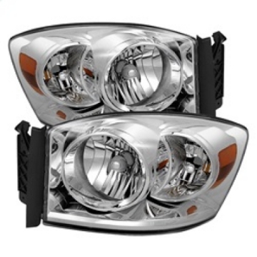 Picture of xTune Dodge Ram 1500 06-08 - Ram 2500-3500 06-09 Amber Crystal Headlights Chrome HD-JH-DR06-AM-C