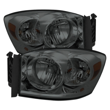 Picture of Xtune Dodge Ram 1500 06-08 - Ram 2500-3500 06-09 Amber Crystal Headlights Smoke HD-JH-DR06-AM-SM