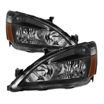 Picture of xTune Honda Accord 03-07 Amber Crystal Headlights Black HD-JH-HA03-AM-BK