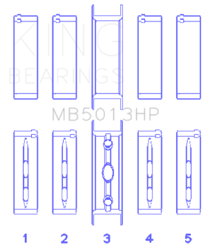 Picture of King Engine Bearings Chevy LS1-LS6-LS3 Bi-Metal Performance Main Bearing Set - Size STD