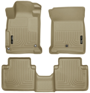 Picture of Husky Liners 2013 Honda Accord WeatherBeater Tan Front & 2nd Seat Floor Liners 4-Door Sedan Only