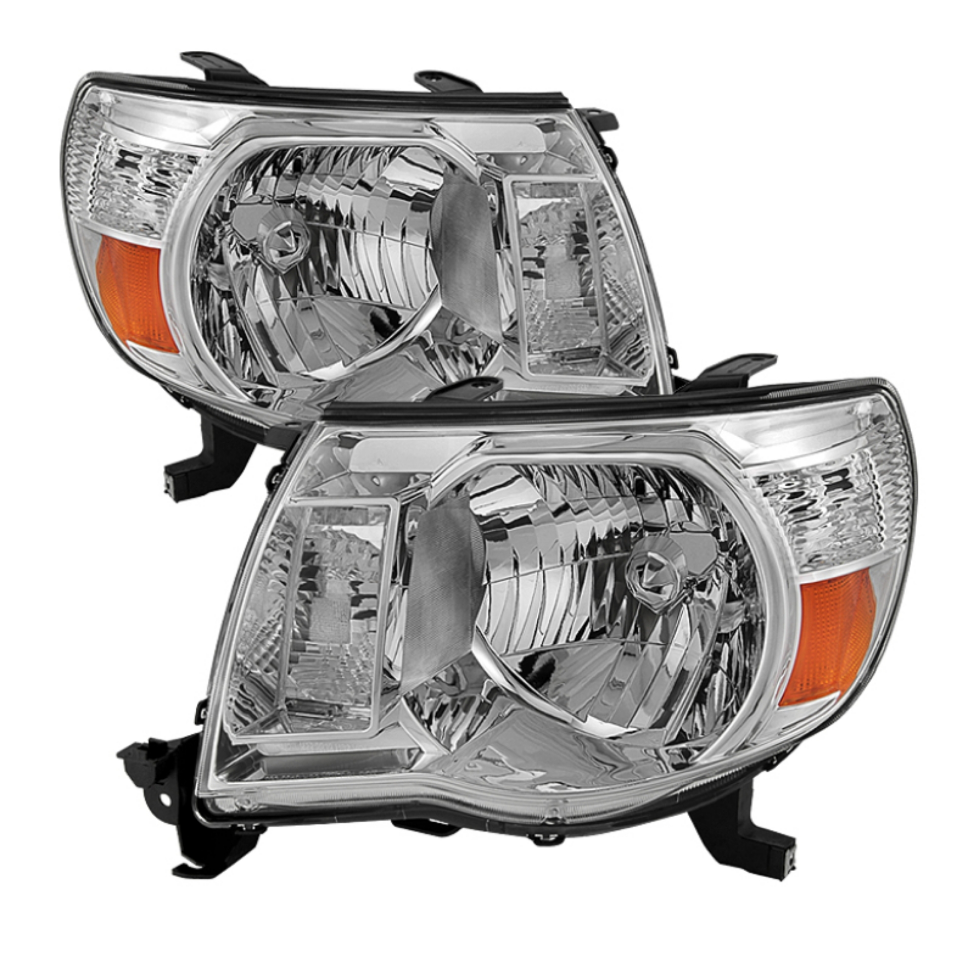 Picture of xTune Toyota Tacoma 05-11 Amber Crystal Headlights Chrome HD-JH-TT05-AM-C
