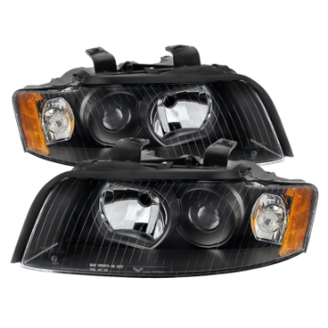 Picture of xTune Audi A4 02-05 Halogen Only Crystal Headlights Black HD-JH-AA402-AM-BK