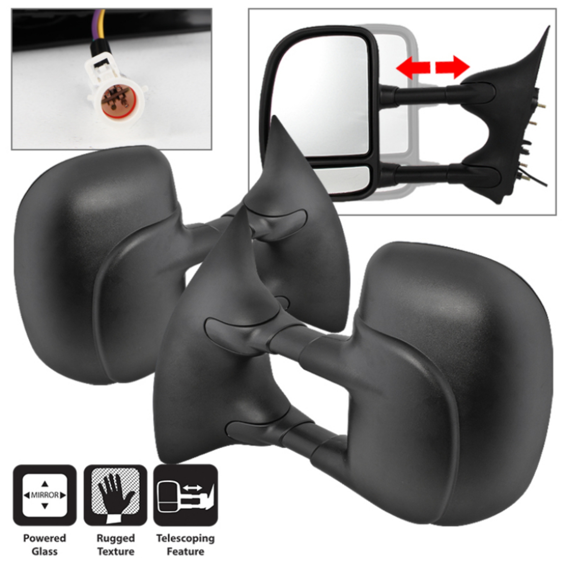 Picture of xTune Ford Superduty 02-07 L&R Manual Extendable Power Adjust Mirror MIR-FDSD99S-PW-SET