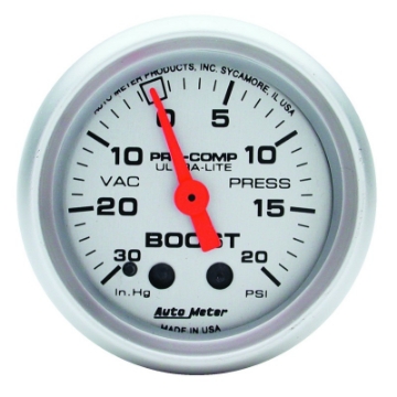 Picture of Autometer Ultra-Lite 52mm 20 PSI Mechanical Boost Gauge