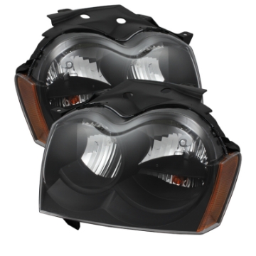 Picture of xTune Jeep Grand Cherokee 05-07 Crystal Headlights Black HD-JH-JGC05-AM-BK