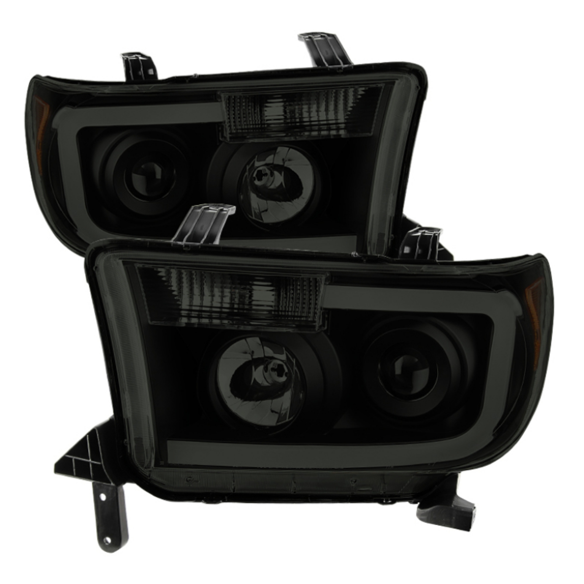 Picture of xTune Toyota Tundra 07-13 LED Light Bar Projector Headlights Black Smoked PRO-JH-TTU07-LED-BSM