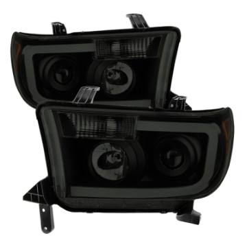 Picture of xTune Toyota Tundra 07-13 LED Light Bar Projector Headlights Black Smoked PRO-JH-TTU07-LED-BSM