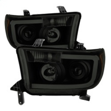 Picture of xTune Toyota Tundra 07-13 LED Light Bar Projector Headlights Black Smoked PRO-JH-TTU07-LED-BSM