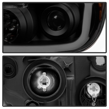 Picture of xTune Toyota Tundra 07-13 LED Light Bar Projector Headlights Black Smoked PRO-JH-TTU07-LED-BSM