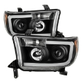 Picture of xTune Toyota Tundra 07-13 LED Light Bar Projector Headlights Black PRO-JH-TTU07-LED-BK