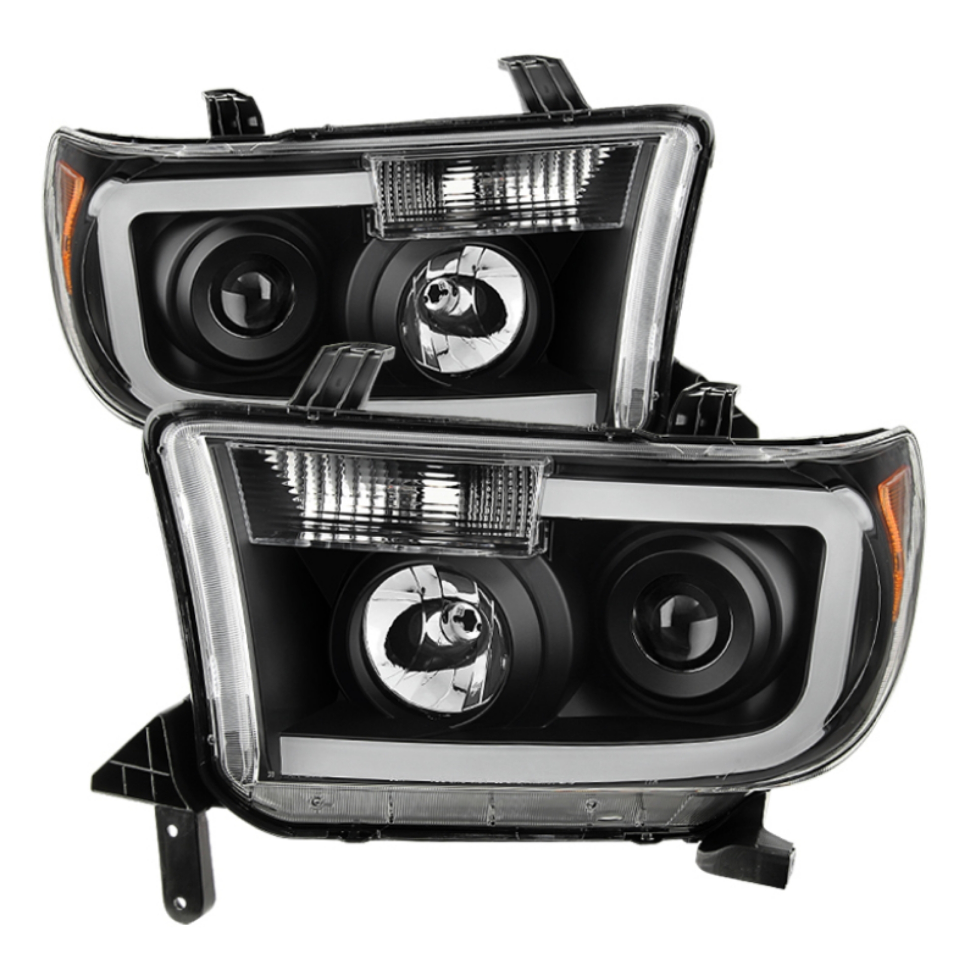 Picture of xTune Toyota Tundra 07-13 LED Light Bar Projector Headlights Black PRO-JH-TTU07-LED-BK