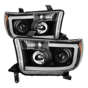 Picture of xTune Toyota Tundra 07-13 LED Light Bar Projector Headlights Black PRO-JH-TTU07-LED-BK