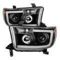 Picture of xTune Toyota Tundra 07-13 LED Light Bar Projector Headlights Black PRO-JH-TTU07-LED-BK