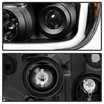 Picture of xTune Toyota Tundra 07-13 LED Light Bar Projector Headlights Black PRO-JH-TTU07-LED-BK