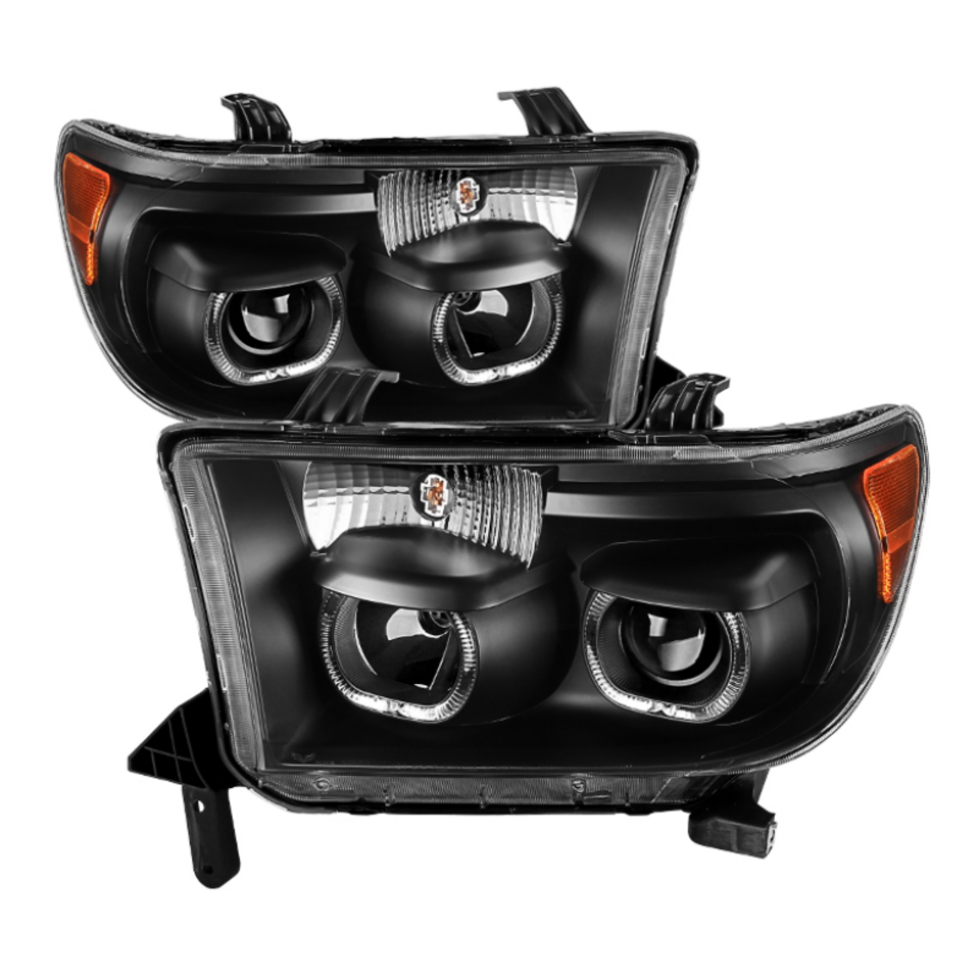 Picture of xTune Toyota Tundra 07-13 Projector Headlights Eliminates AFS LED Halo Black PRO-JH-TTUN07-CFB-BK