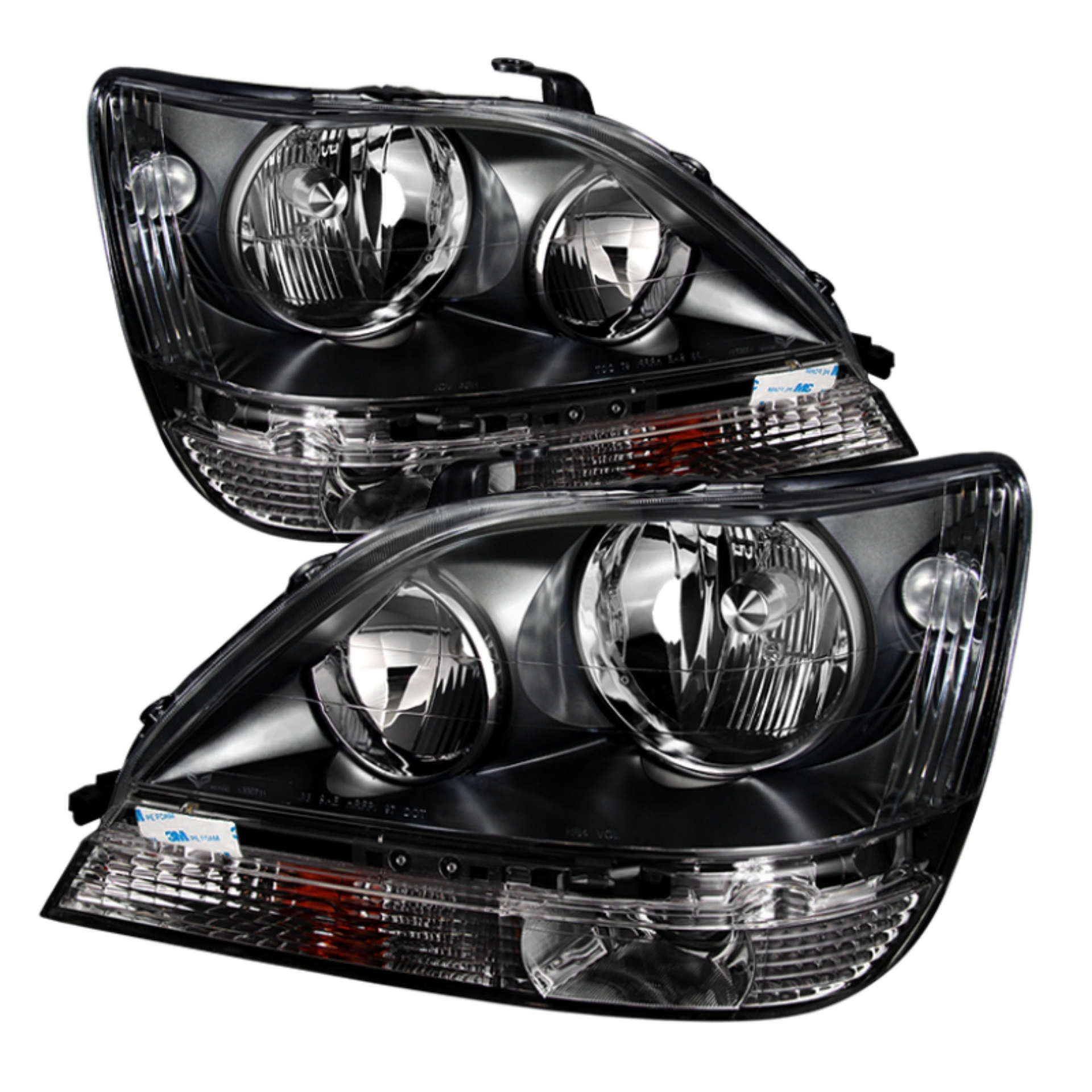 Picture of xTune Lexus Rx300 99-03 Halogen Only Bulbs Not Included Crystal Headlights Black PRO-JH-LRX99-BK