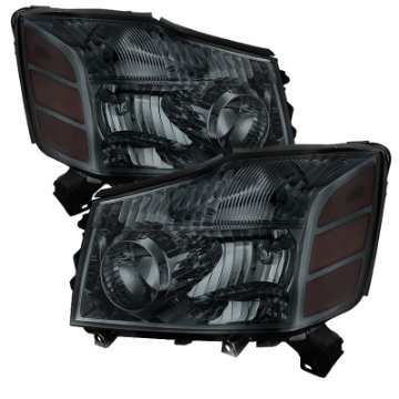 Picture of Xtune Nissan Titan 04-14 OEM Amber Head Lights Set Smoked HD-JH-NTI04-AM-SM