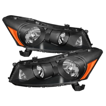 Picture of Xtune Honda Accord 08-12 4Dr Amber Crystal Headlights Black HD-JH-HA08-AM-BK