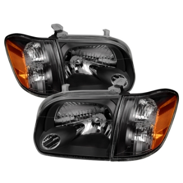 Picture of xTune Toyota Tundra Double Cab 05-06 OEM Style Headlights & Corner Lights Black HD-JH-TTUN05-AM-BK