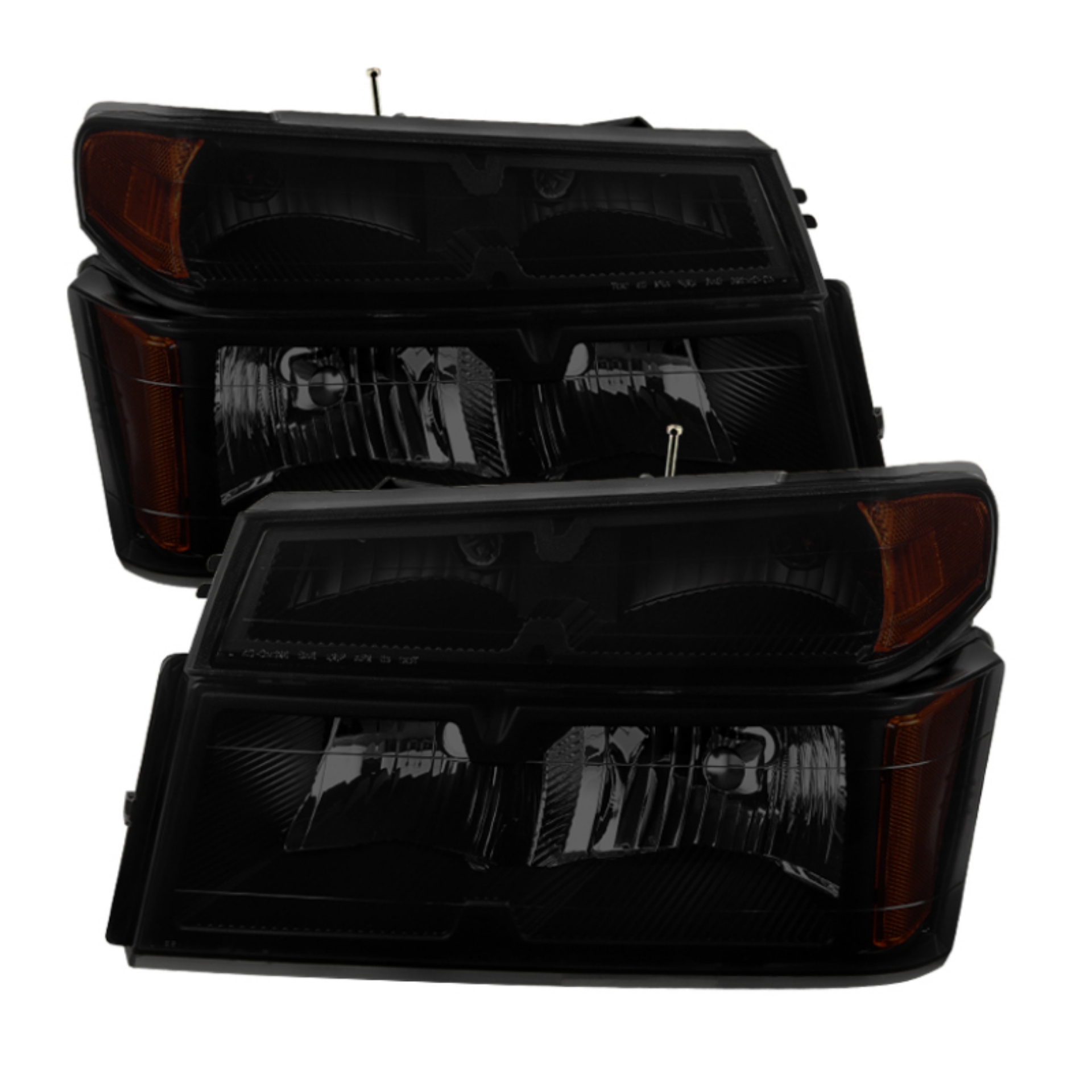 Picture of xTune Chevy Colorado 04-12 OEM Headlights w- Bumper Lights Black Smoked HD-JH-CCOL04-SET-BSM