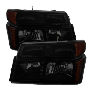 Picture of xTune Chevy Colorado 04-12 OEM Headlights w- Bumper Lights Black Smoked HD-JH-CCOL04-SET-BSM