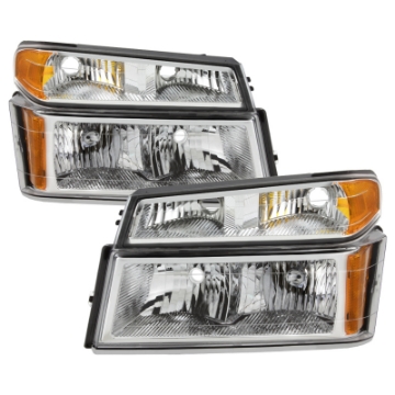Picture of xTune Chevy Colorado 04-12 OEM Headlights w- Bumper Lights Chrome HD-JH-CCOL04-SET-C