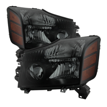 Picture of xTune Nissan Titan 04-14 04-07 OE Style  OEM Amber Head Lights Set Black Smoked HD-JH-NTI04-AM-BSM