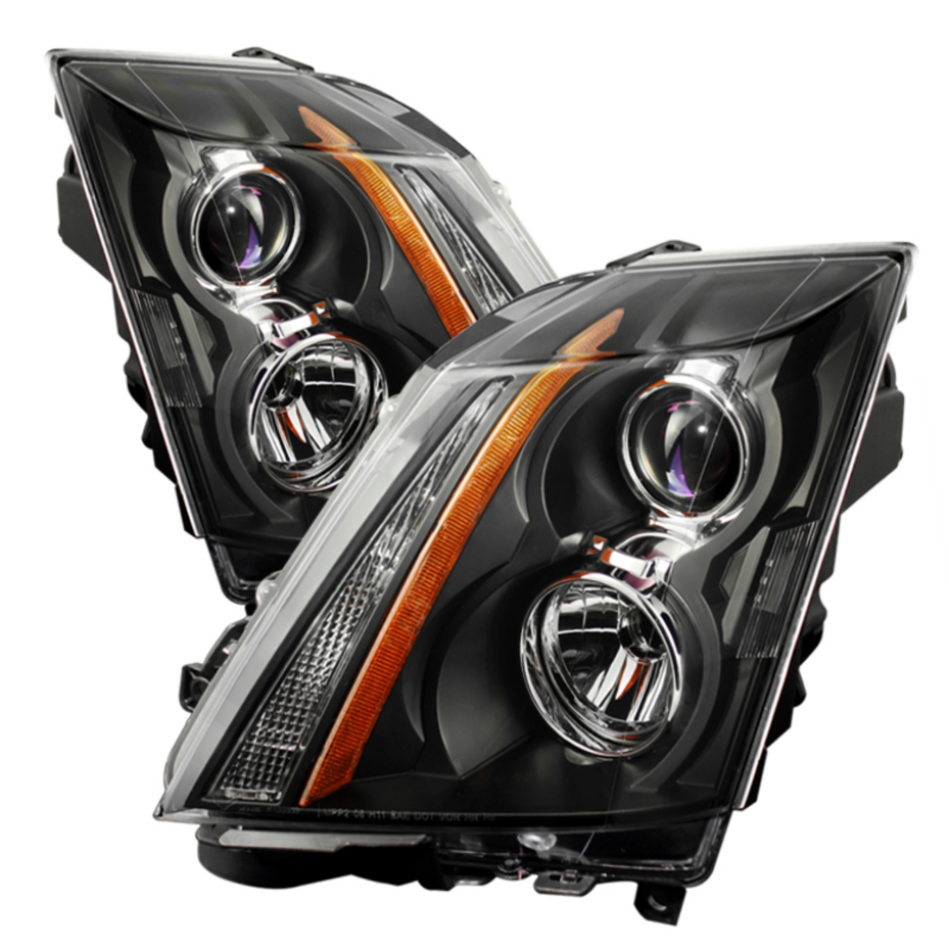 Picture of xTune Cadillac Cts 08-12 - CTS-V 09-12 Halogen Only projector Headlights Black HD-JH-CACTS08-AM-BK