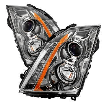 Picture of xTune Cadillac Cts 08-12 - CTS-V 09-12 Halogen Only projector Headlights Chrome HD-JH-CACTS08-AM-C