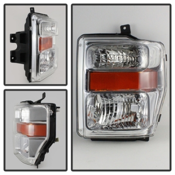 Picture of xTune Ford F250-350-450 Super Duty 08-10 OEM Headlights Chrome HD-JH-FS08-AM-C