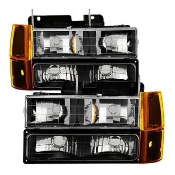 Picture of xTune GMC Yukon 94-99 Headlights w- Corner & Parking Lights 8pcs Sets -Black HD-JH-GCK94-AM-BK-SET
