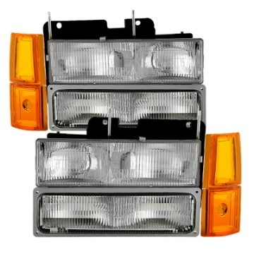 Picture of xTune GMC Yukon 94-99 Headlights w- Corner & Parking Lights 8pcs Sets - OEM HD-JH-GCK94-OE-C-SET