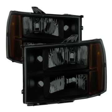 Picture of xTune GMC Sierra 07-13 Crystal Headlights Black Smoked HD-JH-GSIE07-AM-BSM