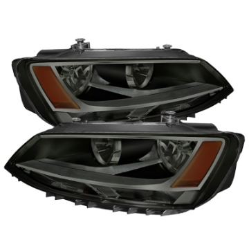 Picture of xTune Volkswagen Jetta 11-14 Amber Crystal Headlights Smoked HD-JH-VJ11-AM-SM