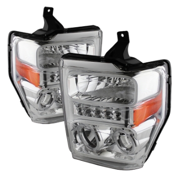 Picture of Xtune Ford F250-350-450 Super Duty 08-10 Projector Headlights LED Halo Chrome PRO-JH-FS08-LED-C