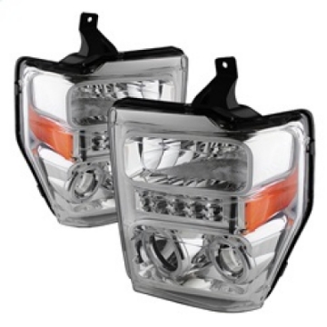 Picture of Xtune Ford F250-350-450 Super Duty 08-10 Projector Headlights LED Halo Chrome PRO-JH-FS08-LED-C
