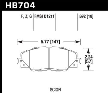 Picture of Hawk 09-10 Pontiac Vibe 2-4L - 11-12 Scion tC HPS Front Street Brake Pads