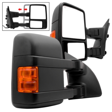 Picture of xTune Pair G2 Ford Superduty 99-07 Heated Amber Signal Telescoping Mirrors MIR-FDSD99S-G2-PW-AM-SET